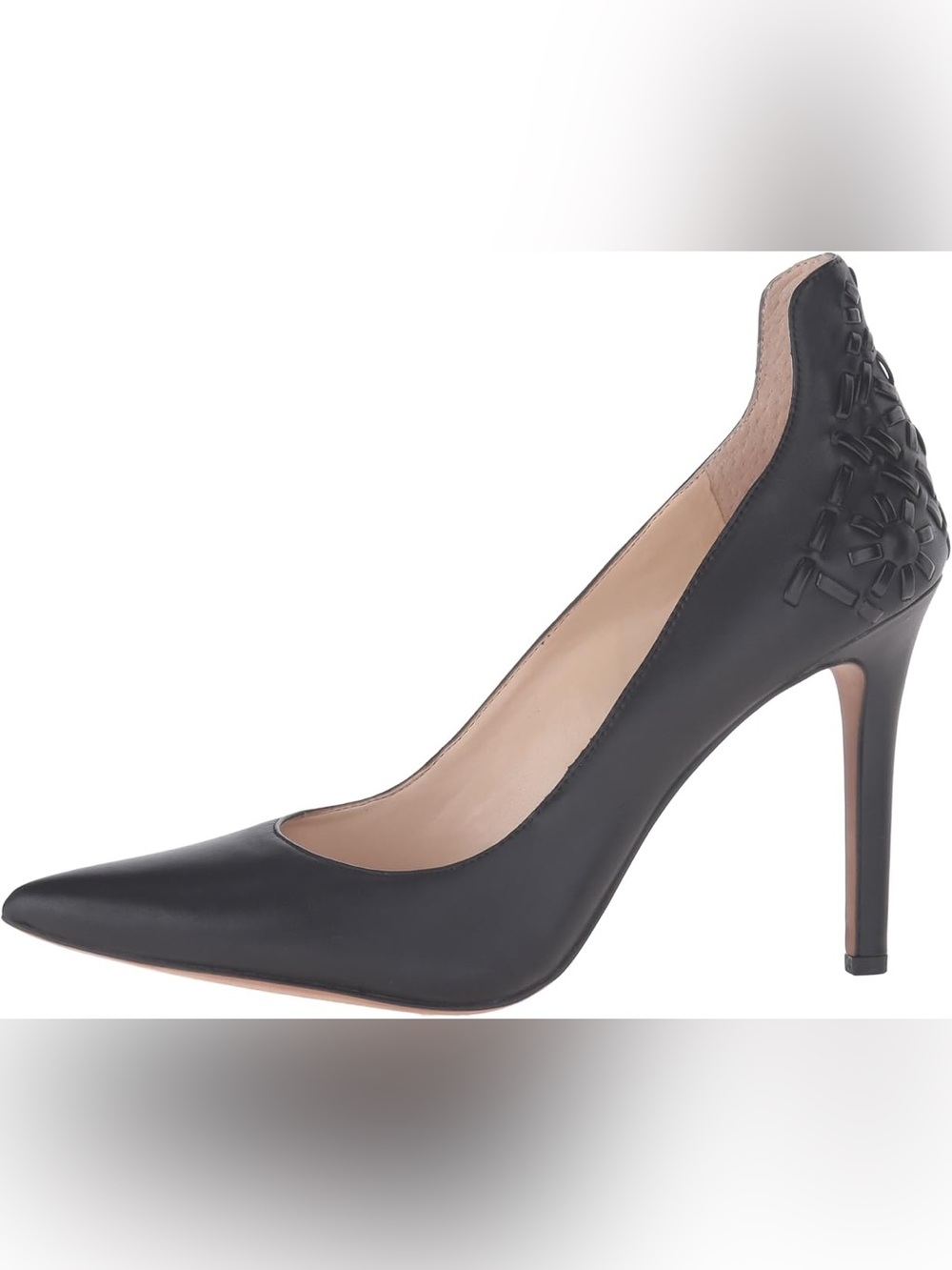 Jessica Simpson Black Pointed Stiletto Pump with Embellished Heel